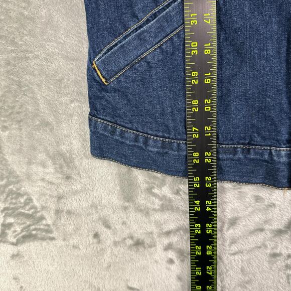 Tommy Jeans dark Wash Blue Full Button Collared Denim Jacket Womens Size Large - Picture 7 of 7